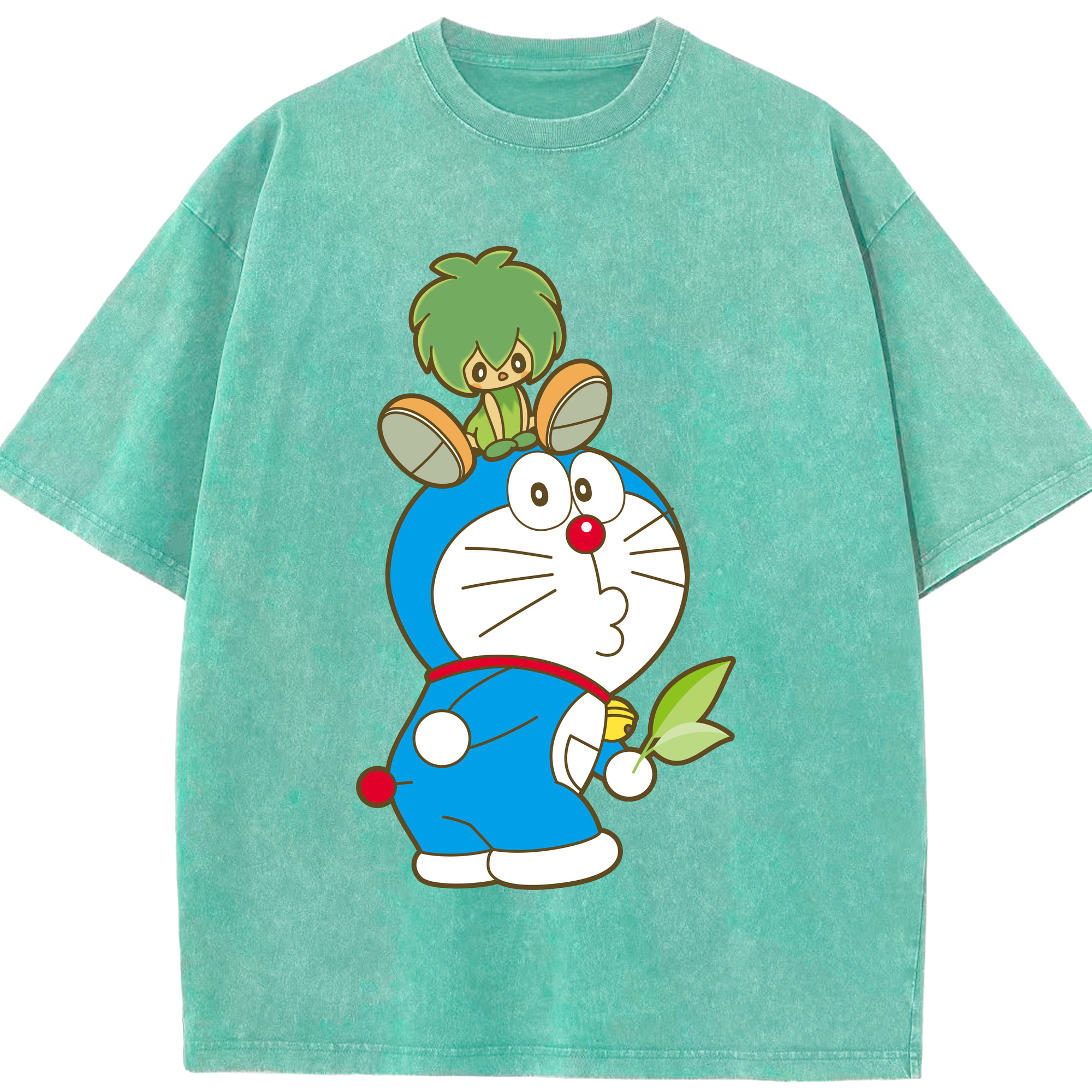 （画像用） ドラえもん Doraemon 綿100% ヴィンテージ風 半袖Tシャツ（フロントプリント）